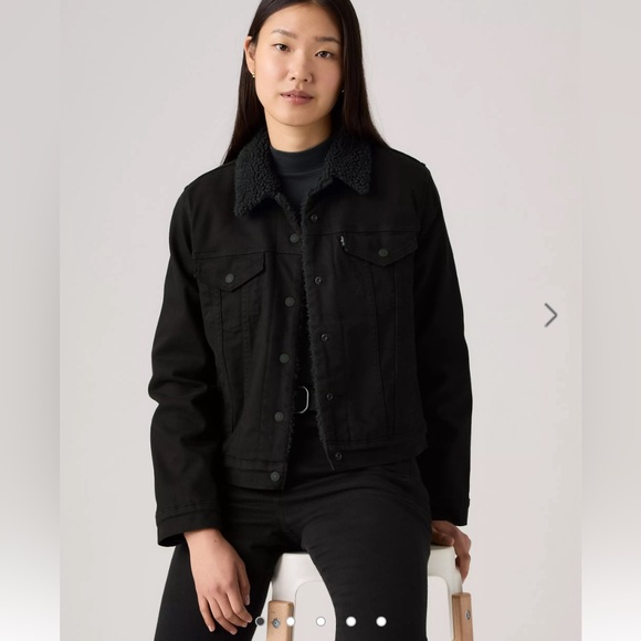Levi’s Original Sherpa Trucker Jacket, Women’s Size S, Black, New with tags - Picture 1 of 10